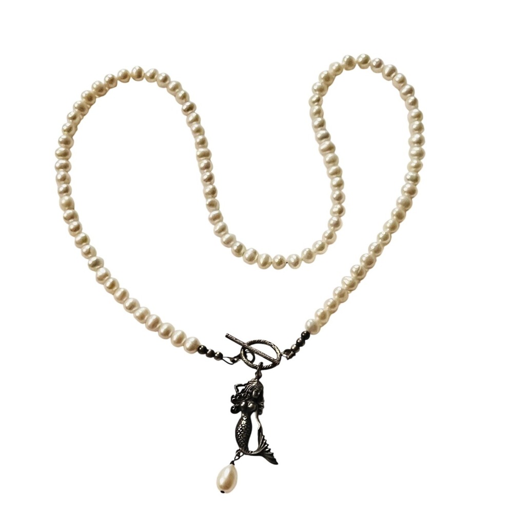 Goddess Design Studios Mermaid Necklace GDS 925‎ FreshWater Pearl Beaded Natural